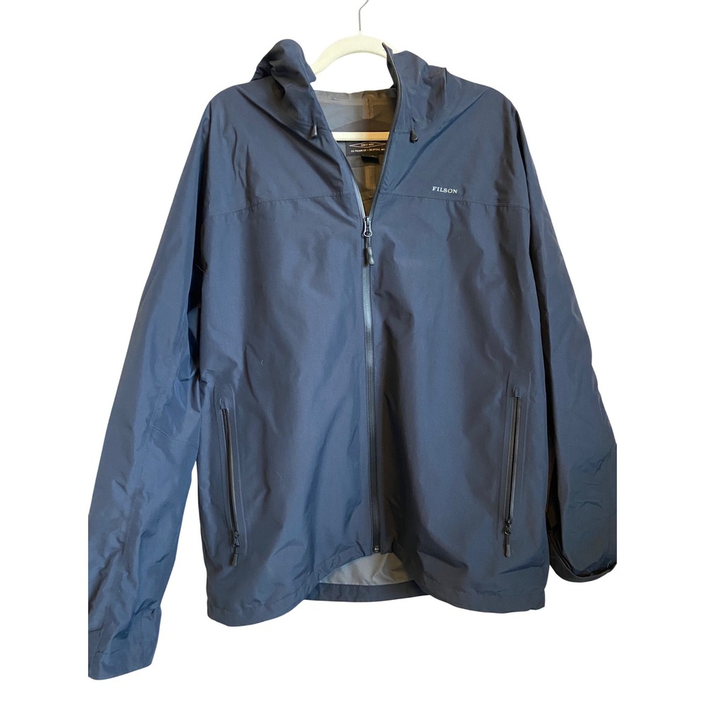 Filson Swiftwater Rain Jacket Mens Large Dark Denim Blue Waterproof